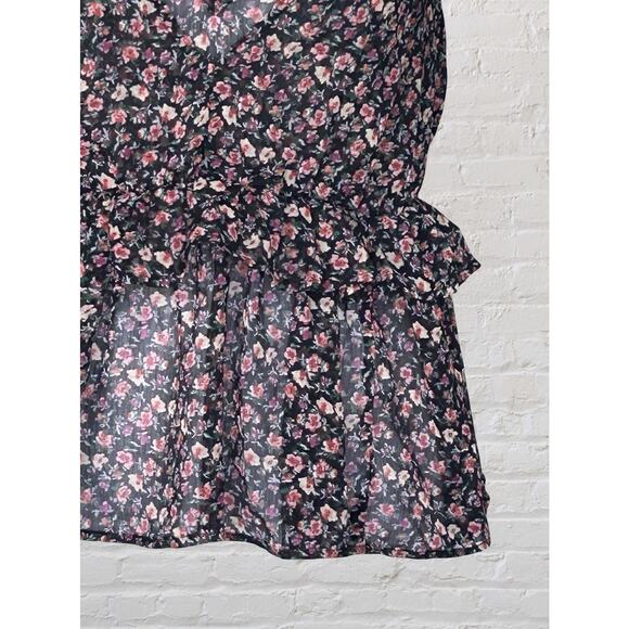 American Eagle Black Floral Semi Sheer Cami Tank Top XS S Dark Fairy Boho Summer - Picture 5 of 12